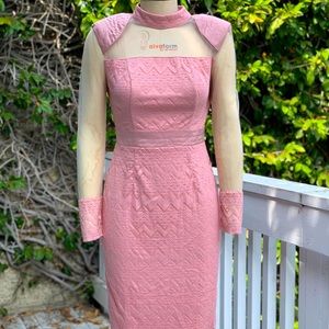 BEBE LACE AND TULLE INSET DRESS